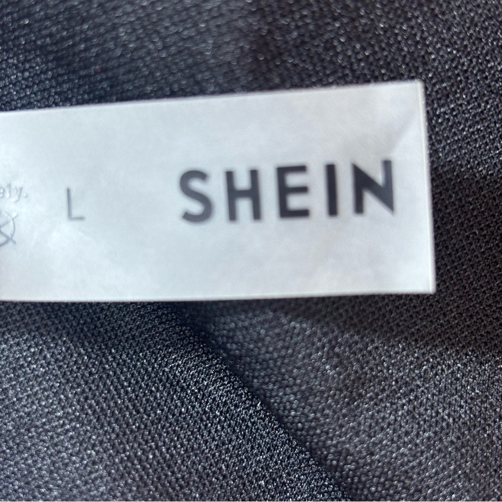 SHEIN Bathing Suit Top Leopard Adjustable Left Shoulder Straps Black Size Large - Picture 5 of 8